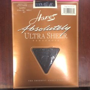 Vintage Hanes Absolutely Sheer pantyhose.   Sandalfoot. Color Jet.